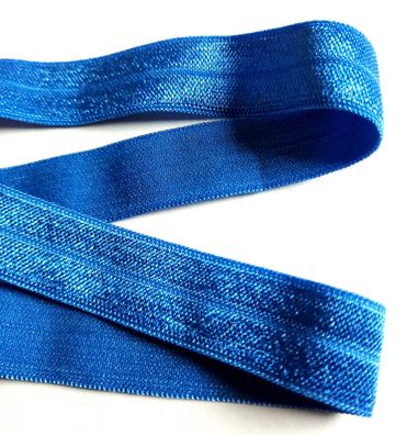 1m x 15mm Falzgummi Rollierband Einfassband elastisch Satinglanz Farbe Kobalt Blau
