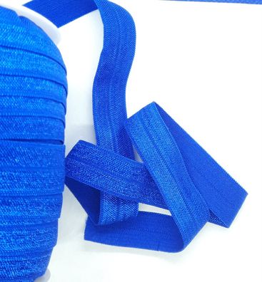 1m x 15mm Falzgummi Rollierband Einfassband elastisch Satinglanz Farbe Königsblau