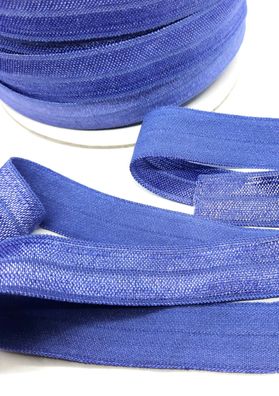 1m x 15mm Falzgummi Rollierband Einfassband elastisch Satinglanz Farbe Clematis Blau