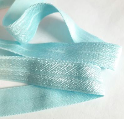 1m x 15mm Falzgummi Rollierband Einfassband elastisch Satinglanz Farbe Eisblau Hell