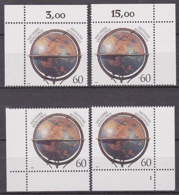 BRD 1992 postfrisch alle vier Ecken MiNr. 1627 Erdglobus