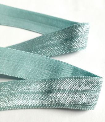 1m x 15mm Falzgummi Rollierband Einfassband elastisch Satinglanz Farbe Mint Antik