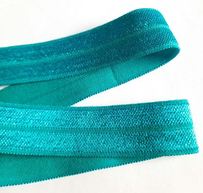 1m x 15mm Falzgummi Rollierband Einfassband elastisch Satinglanz Farbe Neon Türkis