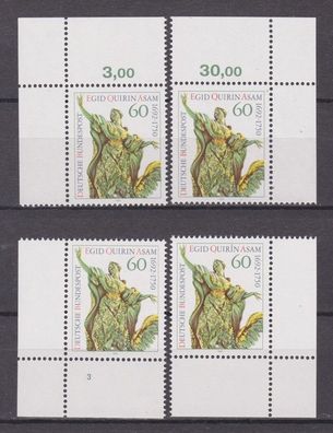 BRD 1992 postfrisch alle vier Ecken Michel-Nr. 1624 Egid Quirin Asam