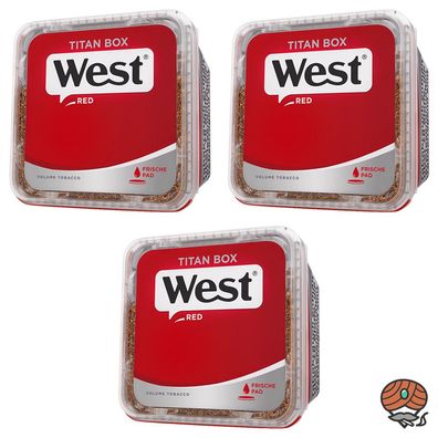 West Red / Rot Volumentabak Titan Box 3x 280g