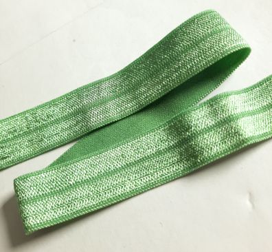 1m x 15mm Falzgummi Rollierband Einfassband elastisch Satinglanz Farbe Salbeigrün