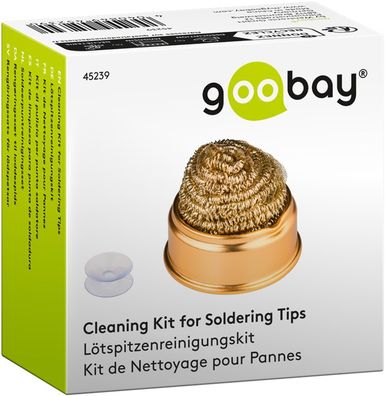 Goobay Lötspitzenreiniger-Set / Reinigungswolle / Metallhalterung / Saugnapf