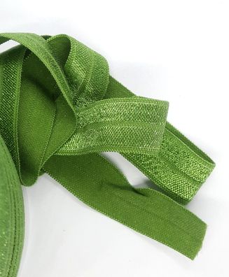 1m x 15mm Falzgummi Rollierband Einfassband elastisch Satinglanz Farbe Oliv Grün