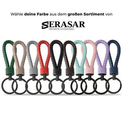 Serasar Leder-Schlüsselanhänger „Strong“ mit Edelstahl-Schlüsselring, mit Geschenkbox