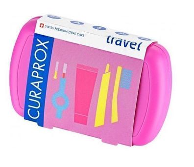 Curaprox Reisezahnbuersten-Set in edlem Rosa, 2-teilig