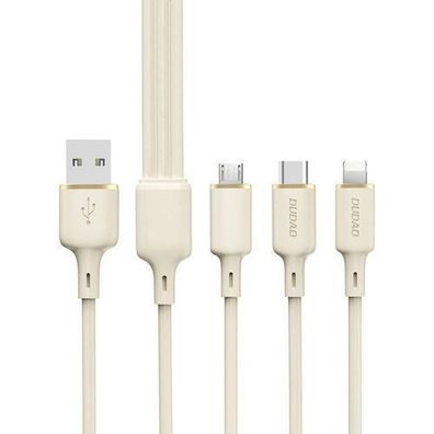 Dudao L7SE 3-in-1 Ladekabel: USB-A auf USB-C/Lightning/micro USB, 66W, 1,2m, Bei