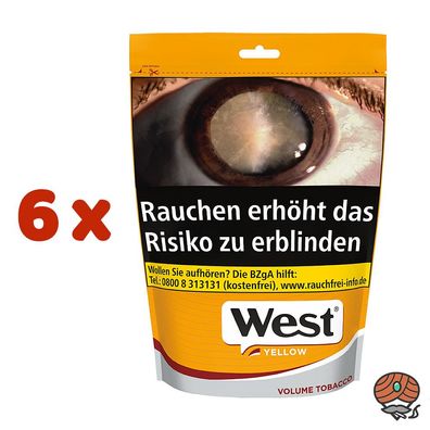 West Yellow Volumentabak Beutel 6x 150g