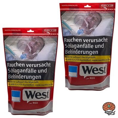 West Red / Rot Volumentabak Beutel 2x 195g