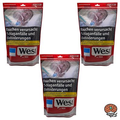 West Red / Rot Volumentabak Beutel 3x 195g