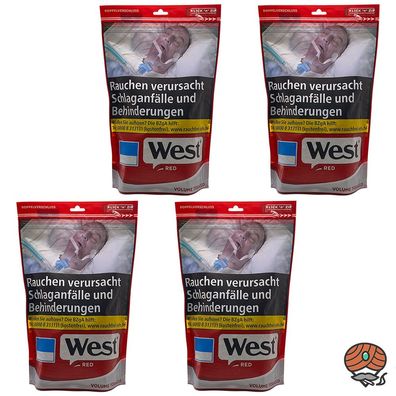West Red / Rot Volumentabak Beutel 4x 195g