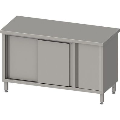 Stalgast Arbeitsschrank mit Schiebetüren, 1300x700x850 mm, mit Flügeltürschrank
