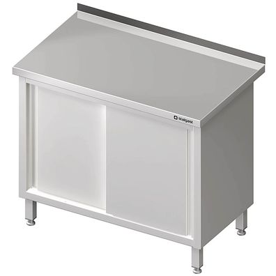 Stalgast Arbeitsschrank mit Schiebetüren, 1100x700x850 mm, mit Aufkantung, verschw