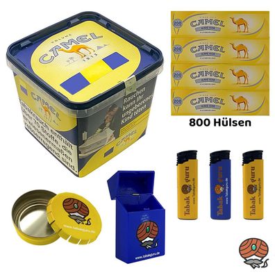 Camel Yellow/Gelb Volumentabak 300g Eimer, Hülsen, Ascher, Feuerzeuge, Box