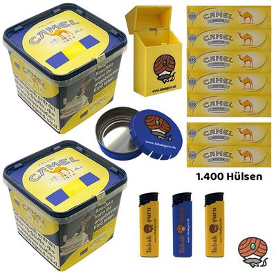 Camel Yellow/Gelb Volumentabak Eimer 2x 300g, Hülsen, Ascher, Feuerzeuge, Box