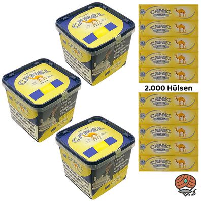 Camel Yellow/Gelb Volumentabak/Zigarettentabak Eimer 3x 300g, 1400 Hülsen