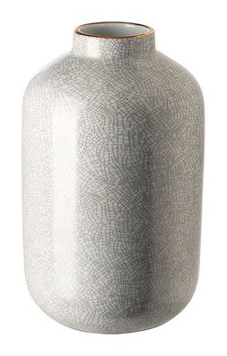 Fink ROY, Vase, Porzellan, hellgrau, weiß, L. 12 cm, B. 12 cm, H. 21 cm, D. 12 cm