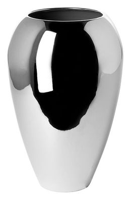 Fink MALANA, Vase, Eisen, glatt, silberfarben, L. 17 cm, B. 17 cm, H. 26 cm, D
