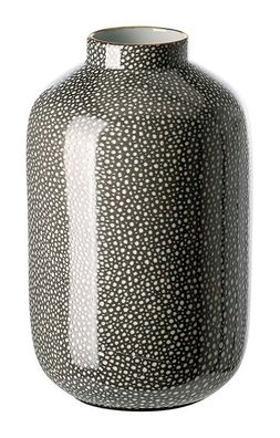 Fink ROY, Vase, Porzellan, glatt, grau, weiß, L. 12 cm, B. 12 cm, H. 21 cm, D. 12