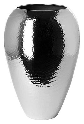 Fink MALANA, Vase, Eisen, gehämmert, silberfarben, L. 21 cm, B. 21 cm, H. 32 cm,