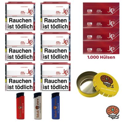 JPS John Player Special Red/Rot XL Volumentabak Dose 6x 36g, Extra Hülsen, Zubeh