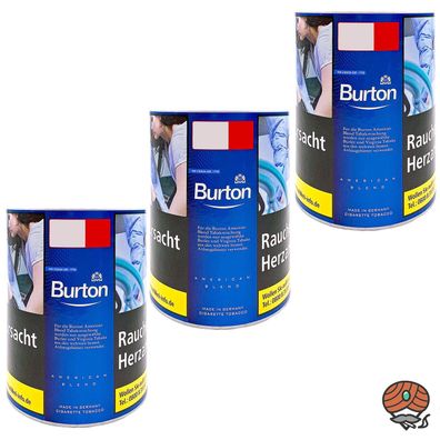 Burton Blue / Blau Feinschnitt Tabak Dose 3x 120g