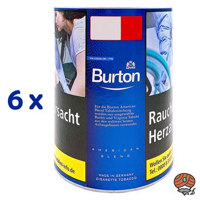 Burton Blue / Blau Feinschnitt Tabak Dose 6x 120g