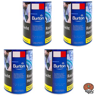Burton Blue / Blau Feinschnitt Tabak Dose 4x 120g