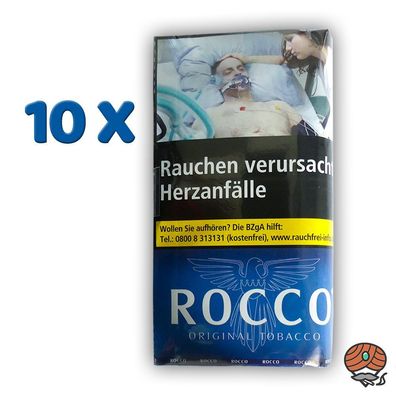 10x ROCCO Original Tobacco Drehtabak Pouch / Beutel à 38g