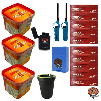 Pall Mall Allround Volumentabak Maxi Box 3x 263g, Hülsen, Aschenbecher, u.v.m