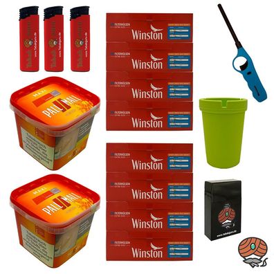 Pall Mall Volumentabak Maxi Box 2x 310g, Extra Hülsen, Stabfeuerzeuge etc