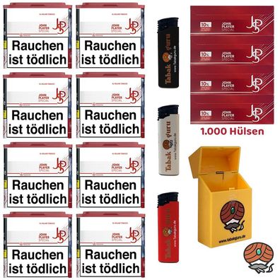 JPS John Player Special Red Tabak Dose 8x 36g, Extra Hülsen, Feuerzeuge, Box
