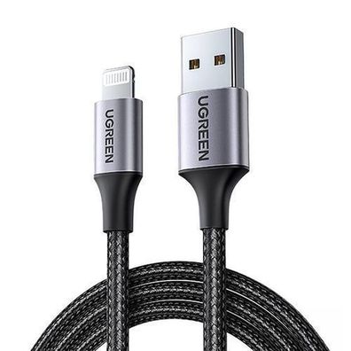 Ugreen USB-A zu Lightning Kabel MFi zertifiziert 1,5m Schwarz - Modell US199 601