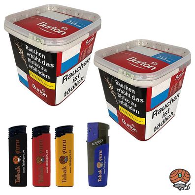 Burton Red Volumentabak/Zigarettentabak MEGA Box 2x 270g, Feuerzeuge