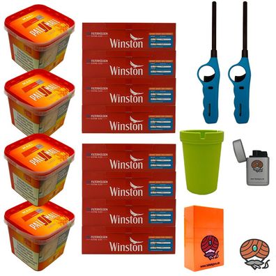 Pall Mall Volumentabak Maxi Box 4x 310g, Winston Extra Hülsen, Zubehör