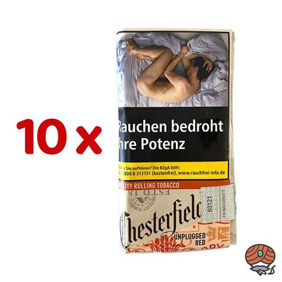 Chesterfield Unplugged Red / Rot Drehtabak ohne Zusätze 10x 30g