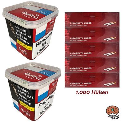 Burton Red Volumentabak/Zigarettentabak MEGA Box 2x 270g, 1000 Hülsen