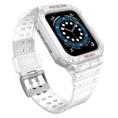 Schutzarmband mit Huelle fuer Apple Watch 7/6/5/4/3/2/SE (45/44/42mm) - Robustes,