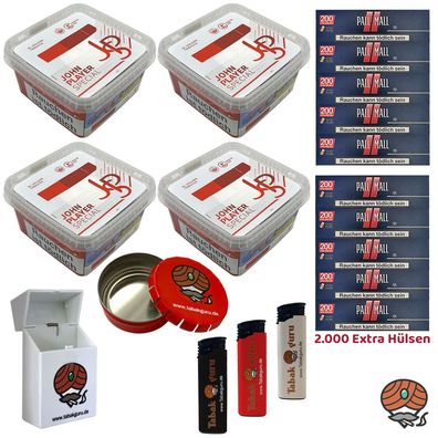 JPS John Player Special Volumentabak Mega Box 4x 130g, Pall Mall Hülsen, Zubehör