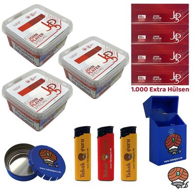 JPS John Player Special Volumentabak Mega Box 3x 130g, Extra Hülsen, Zubehör