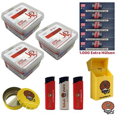 JPS John Player Special Tabak Mega Box 3x 130g, Red Xtra Hülsen, Zubehör