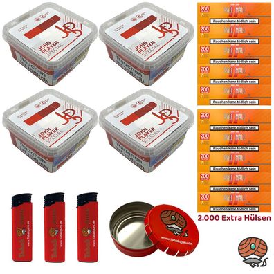 JPS John Player Special Volumentabak Mega Box 4x 130g, Xtra Hülsen, Zubehör
