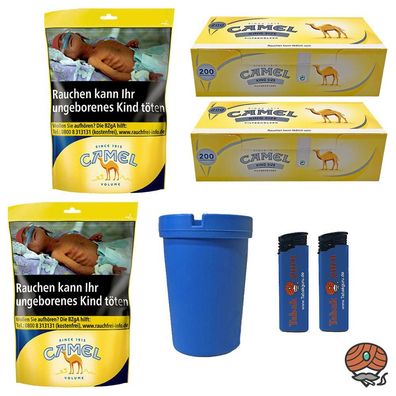 Camel Volumentabak Beutel 2x 96g + Camel Hülsen + Autoascher + Feuerzeuge