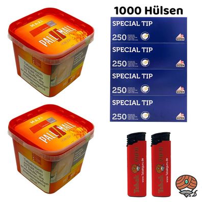 Pall Mall Allround Volumentabak Maxi Box 2x 310g, Gizeh Hülsen, Feuerzeug