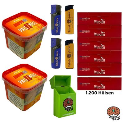 Pall Mall Allround Volumentabak Maxi Box 2x 263g, Winston Hülsen, Zubehör