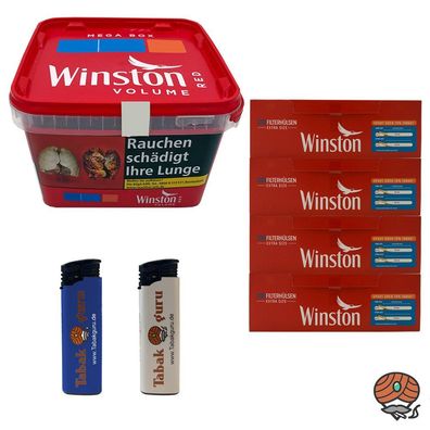 Winston Red/Rot Mega Box 125g Volumentabak, 1000 Winston Extra Hülsen